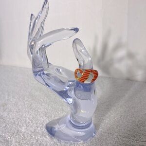 Vintage Art Glass Handmade Red Yellow Band Ring Boho Festival